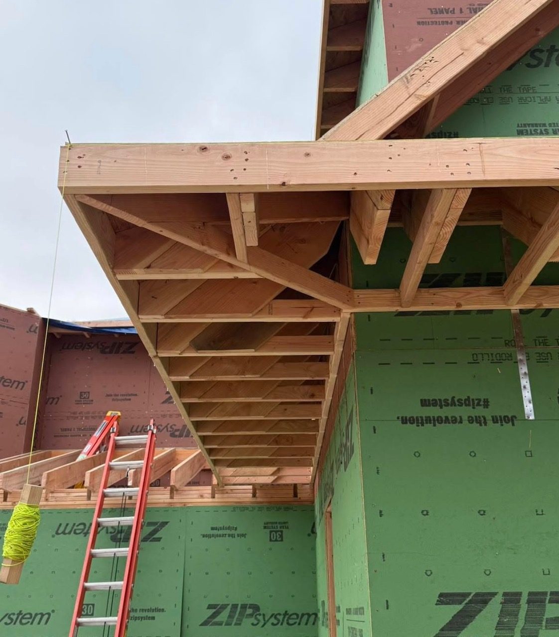 New-construction framing over ZIP System sheathing